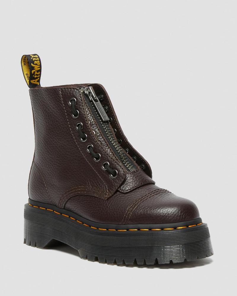 Botas Plataforma Dr Martens Sinclair Milled Nappa Cuero Mujer Vino | MX 525ILH